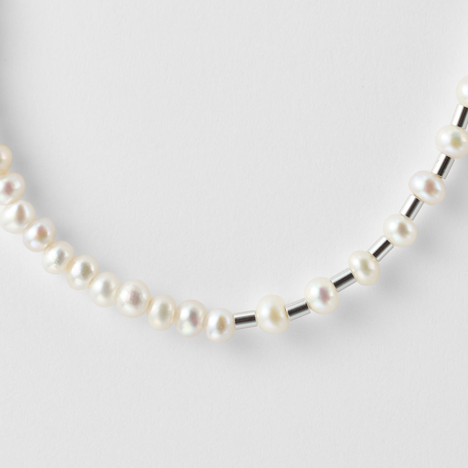 LIMITED COLLECTION【Freshwater pearl ball chain necklace (seed/White)】