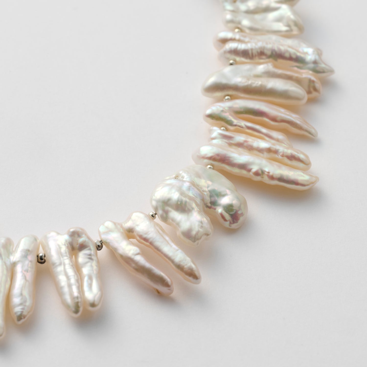 LIMITED COLLECTION【Freshwater pearl Ball chain necklace (Teeth) 】