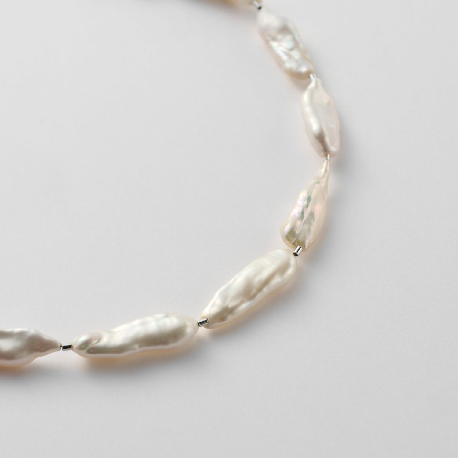 LIMITED COLLECTION【Freshwater pearl ball chain necklace (stick)】