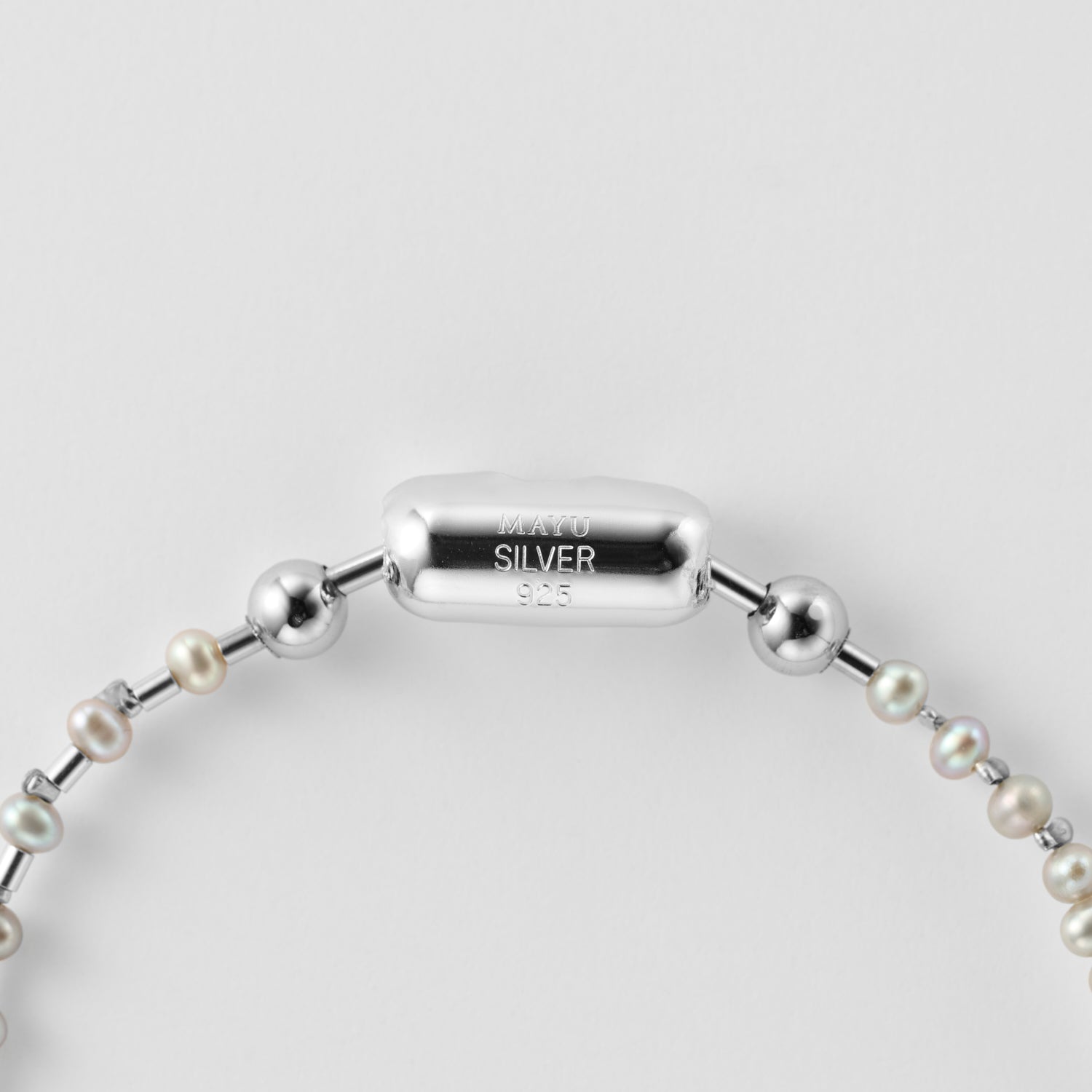 LIMITED COLLECTION【Freshwater pearl ball chain necklace (seed/Grey)】