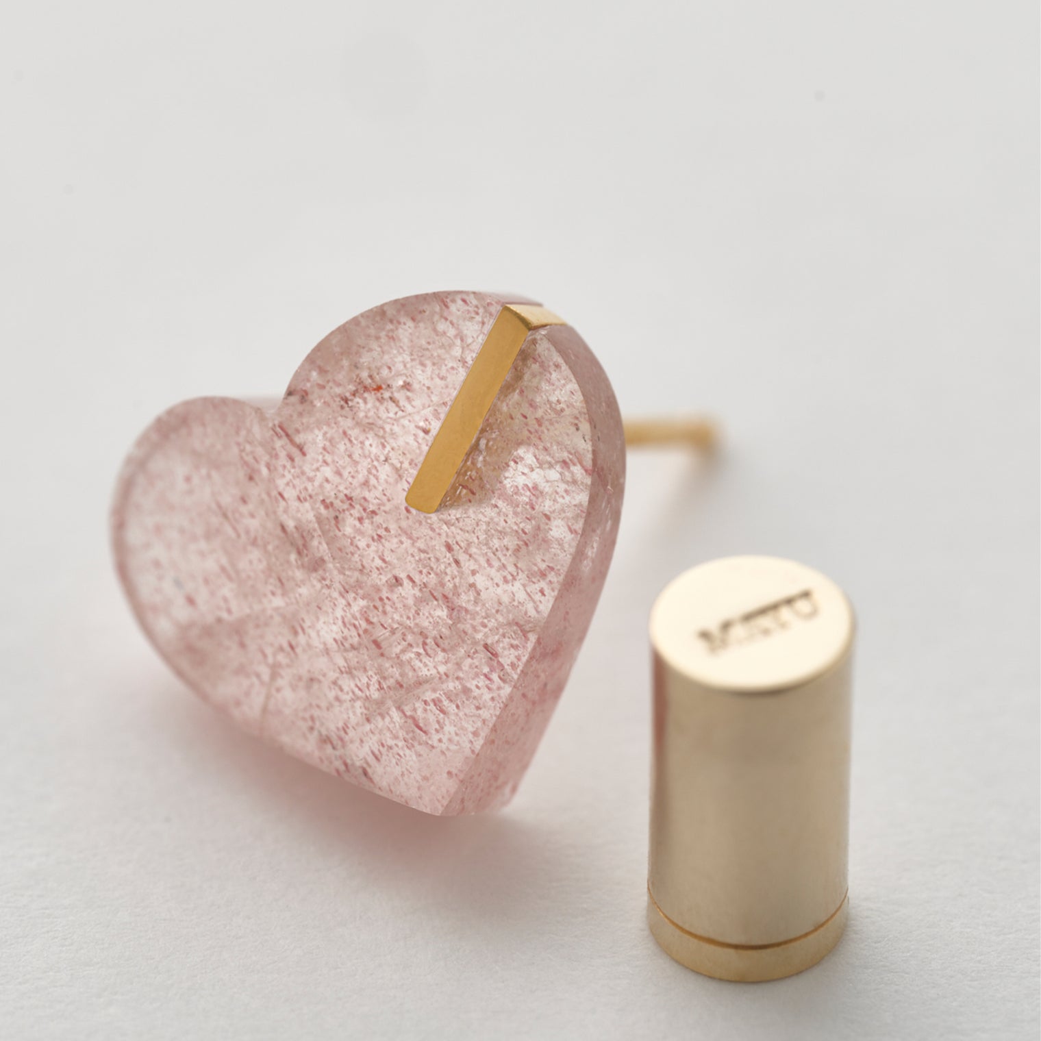 【 Limited Collection 】mini Heart pierced earring (Strawberry quartz / K10 post)