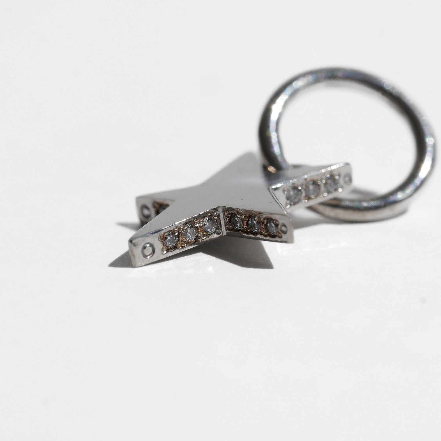 【an-other】Tiny star line stone charm (cubic zirconia)