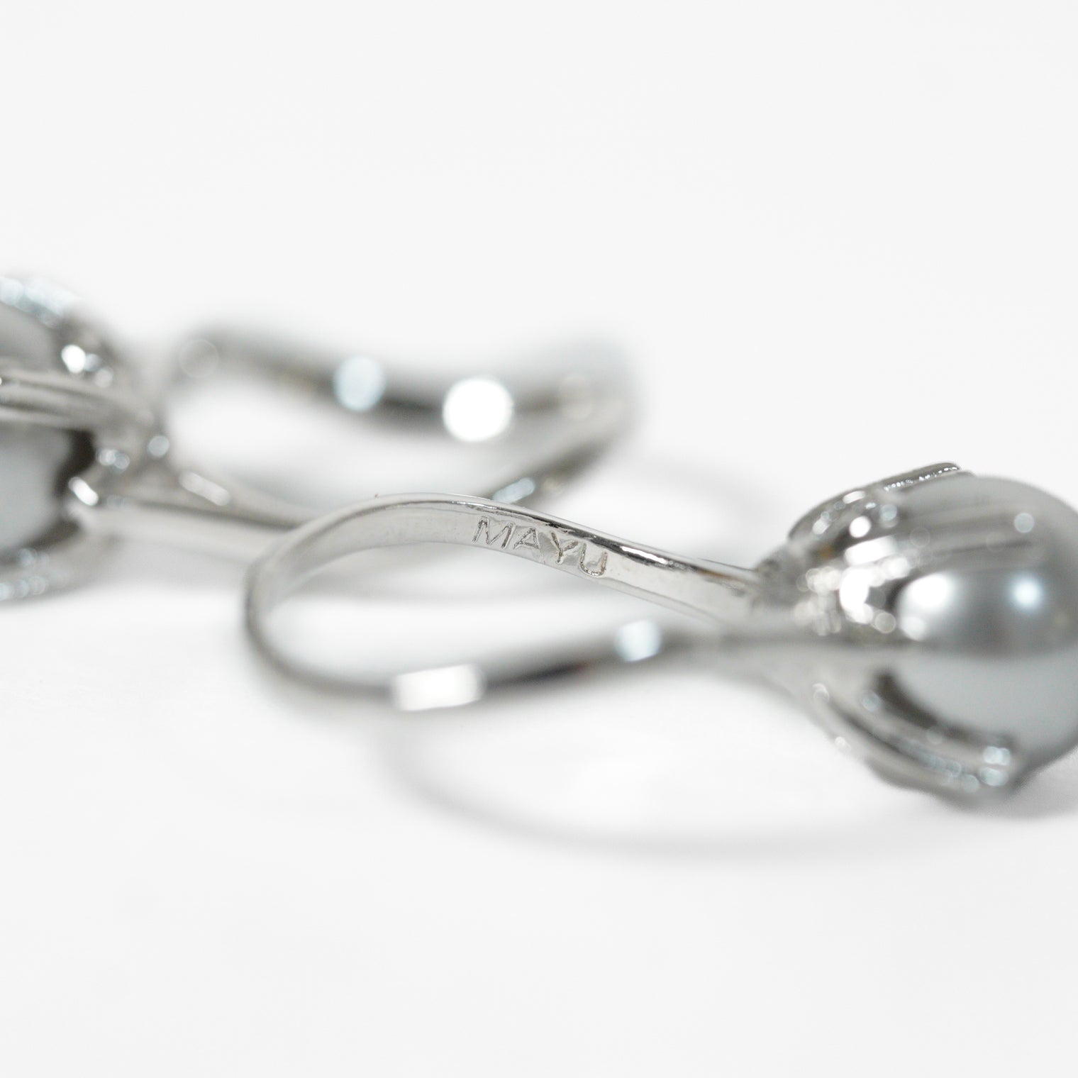 pearl necklace (6mm×8mm light gray pearl / 38cm)