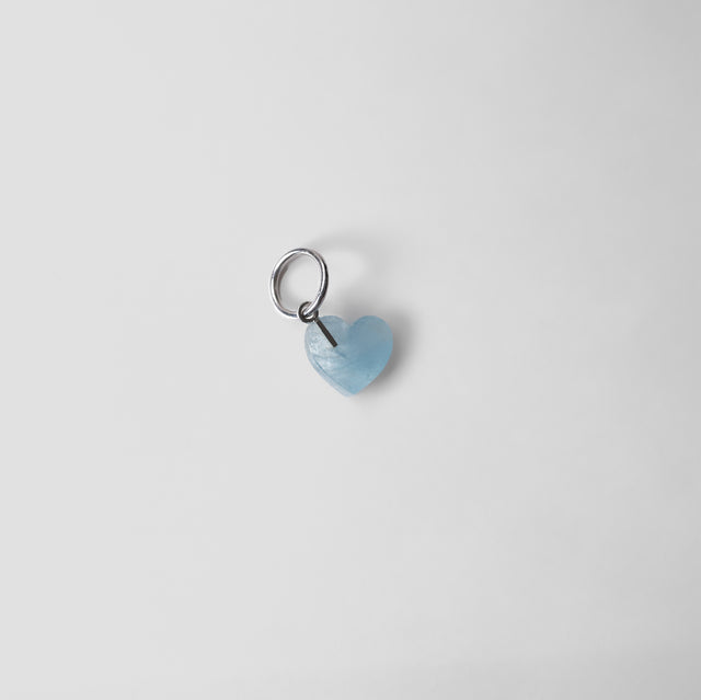 mini Heart charm ( Aquamarine )