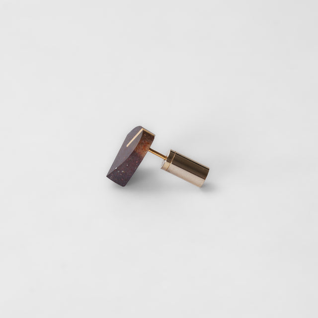 mini Heart pierced earring (Iolite Sunstone / K10 post)