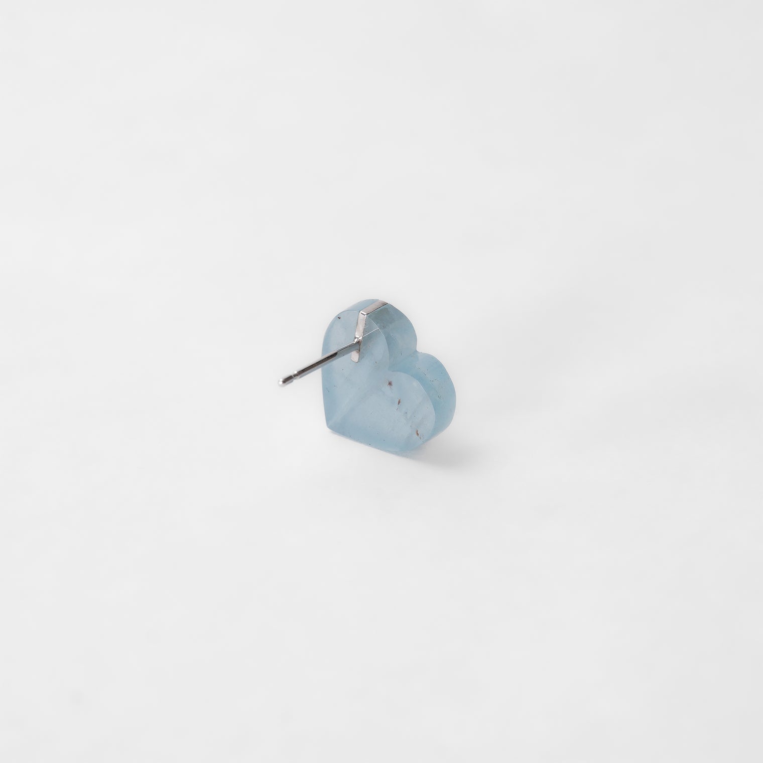 mini Heart pierced earring (Aquamarine / K10 post)