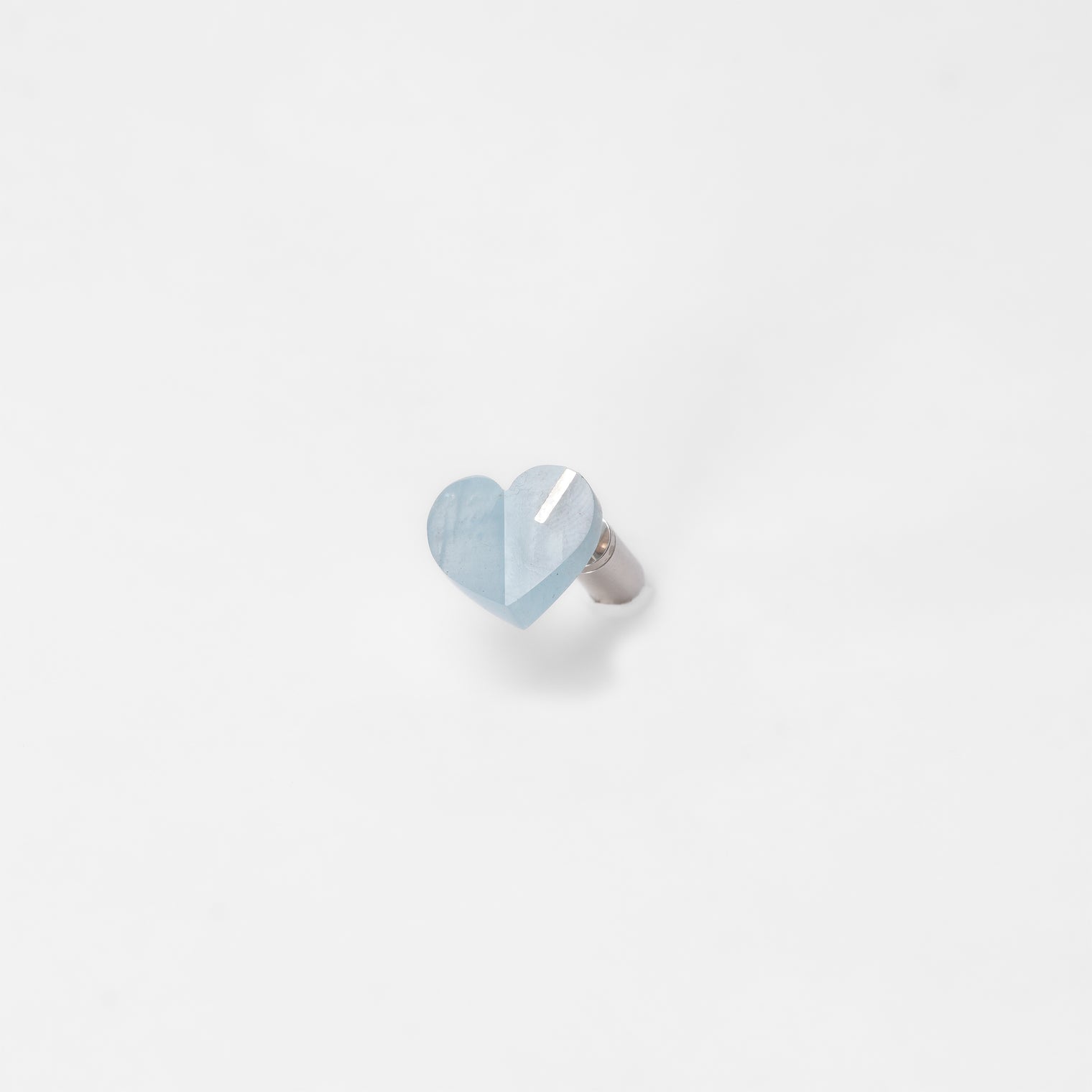 mini Heart pierced earring (Aquamarine / K10 post)