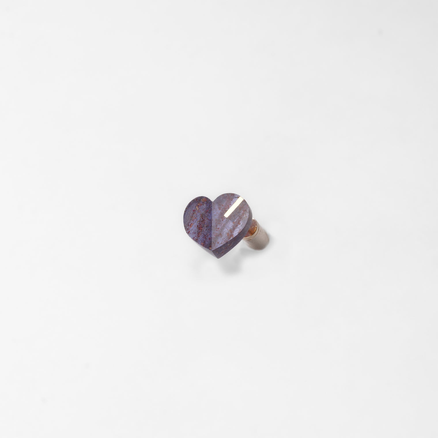 mini Heart pierced earring (Iolite Sunstone / K10 post)