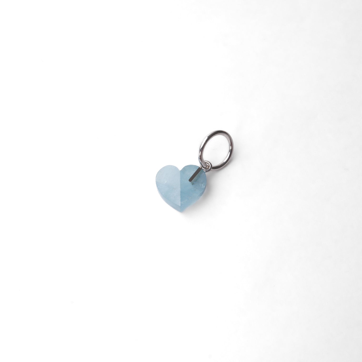 mini Heart charm ( Aquamarine )