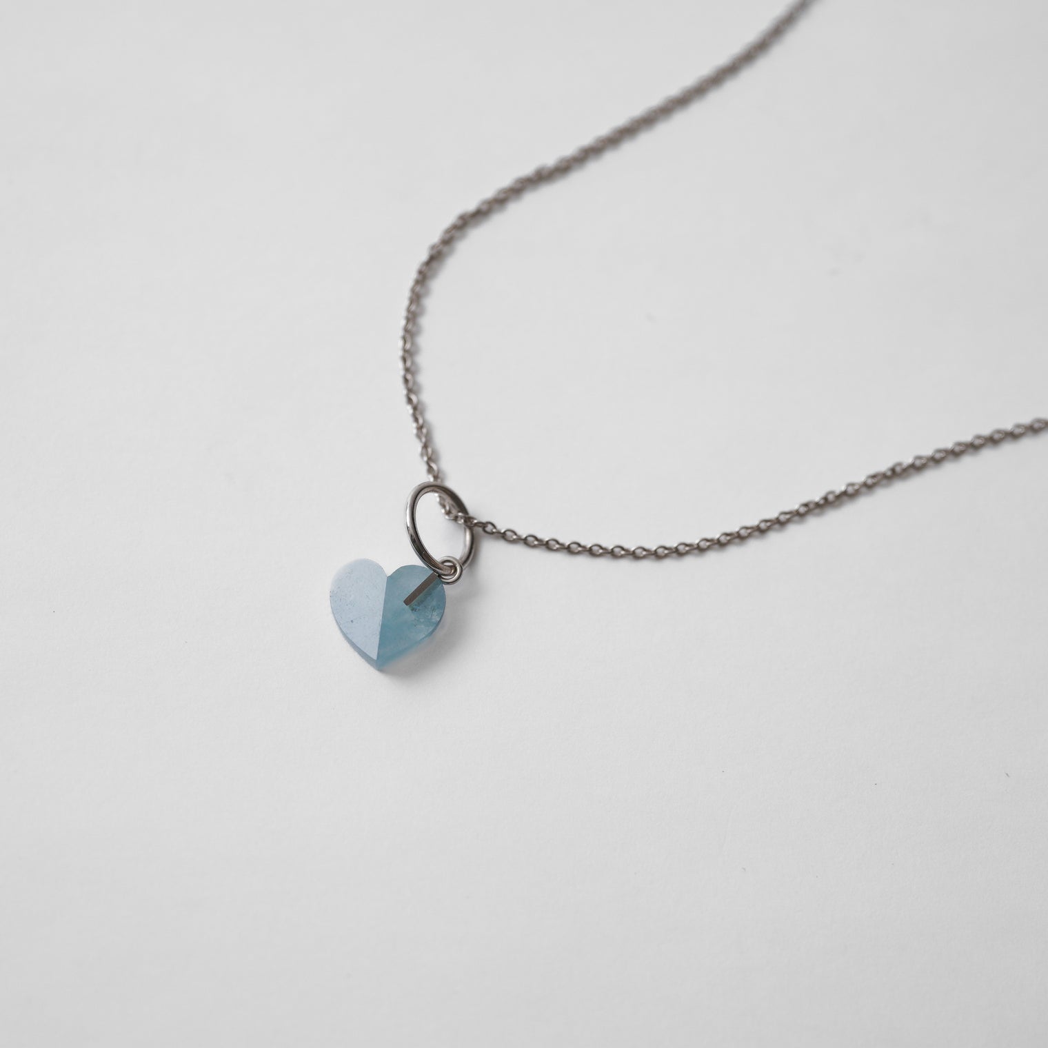 mini Heart charm ( Aquamarine )