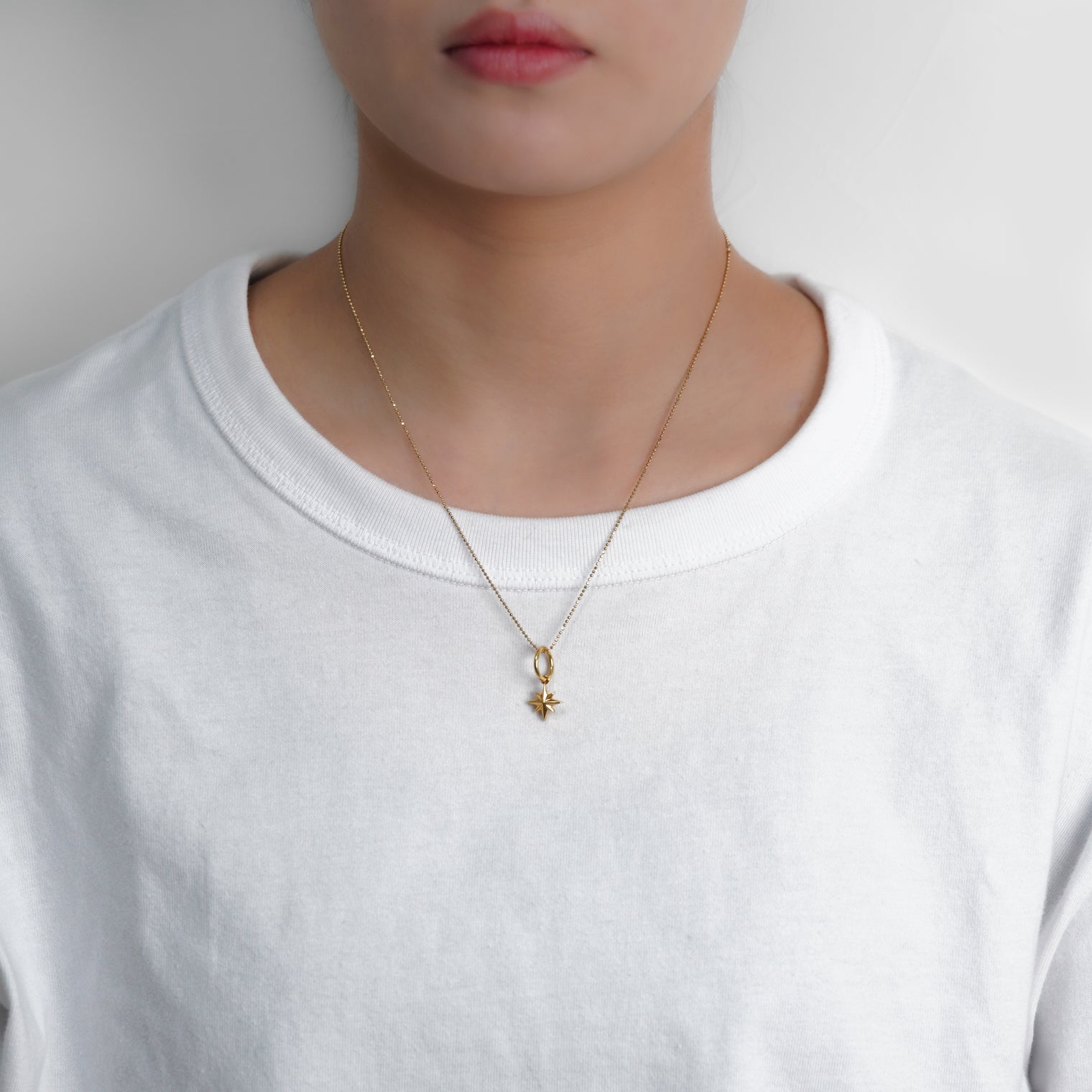 little star charm (reversible / gold / cubic zirconia)