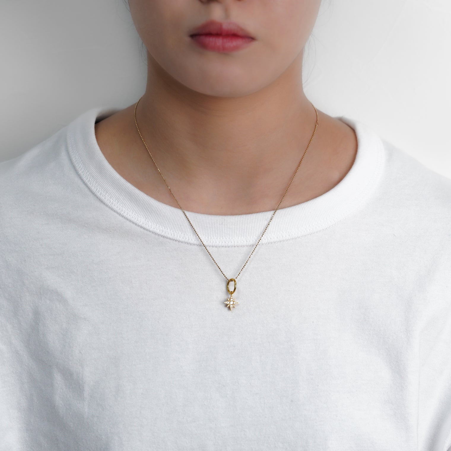 little star charm (reversible / gold / cubic zirconia)