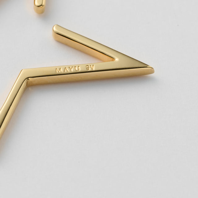 【New】Hoop star earcuff (middle/gold)