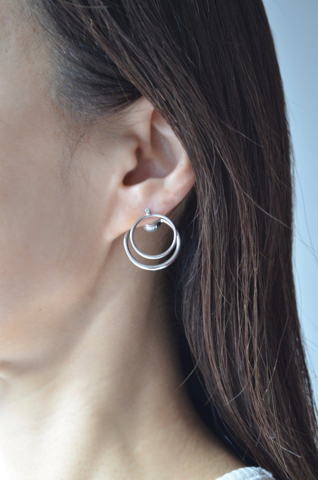 hoop catch pierce (circle / 24mm hoop / silver)