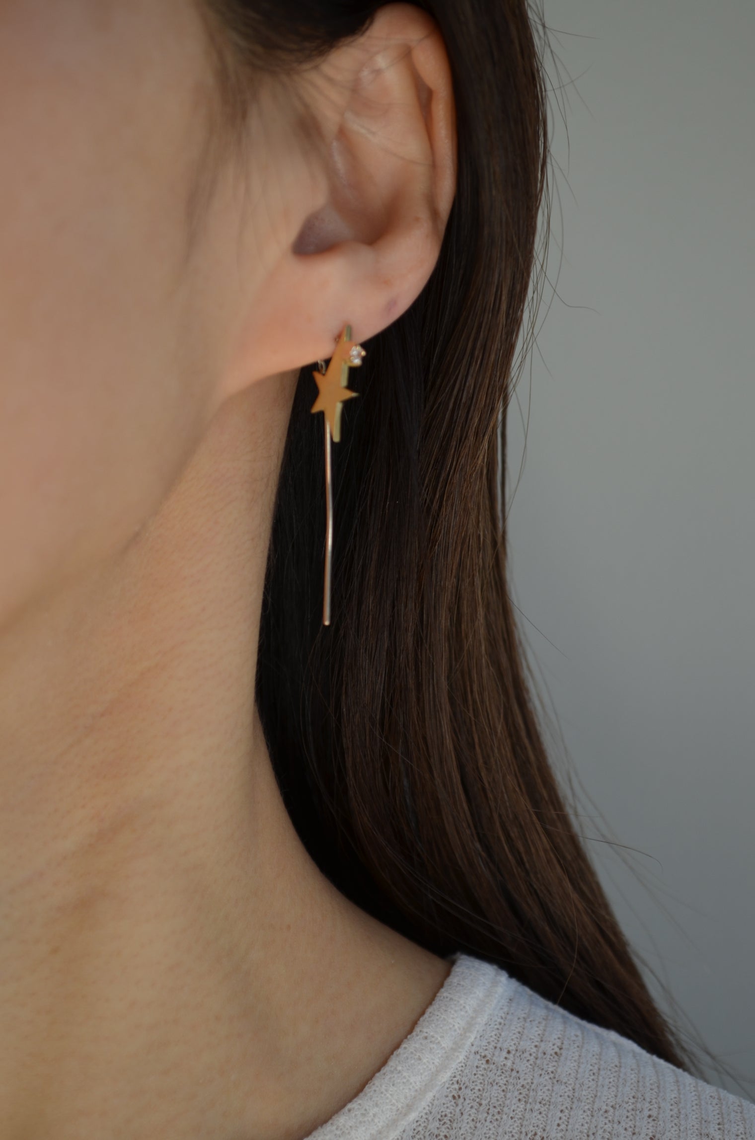 2way star pierce (Gold / Cubic Zirconia)