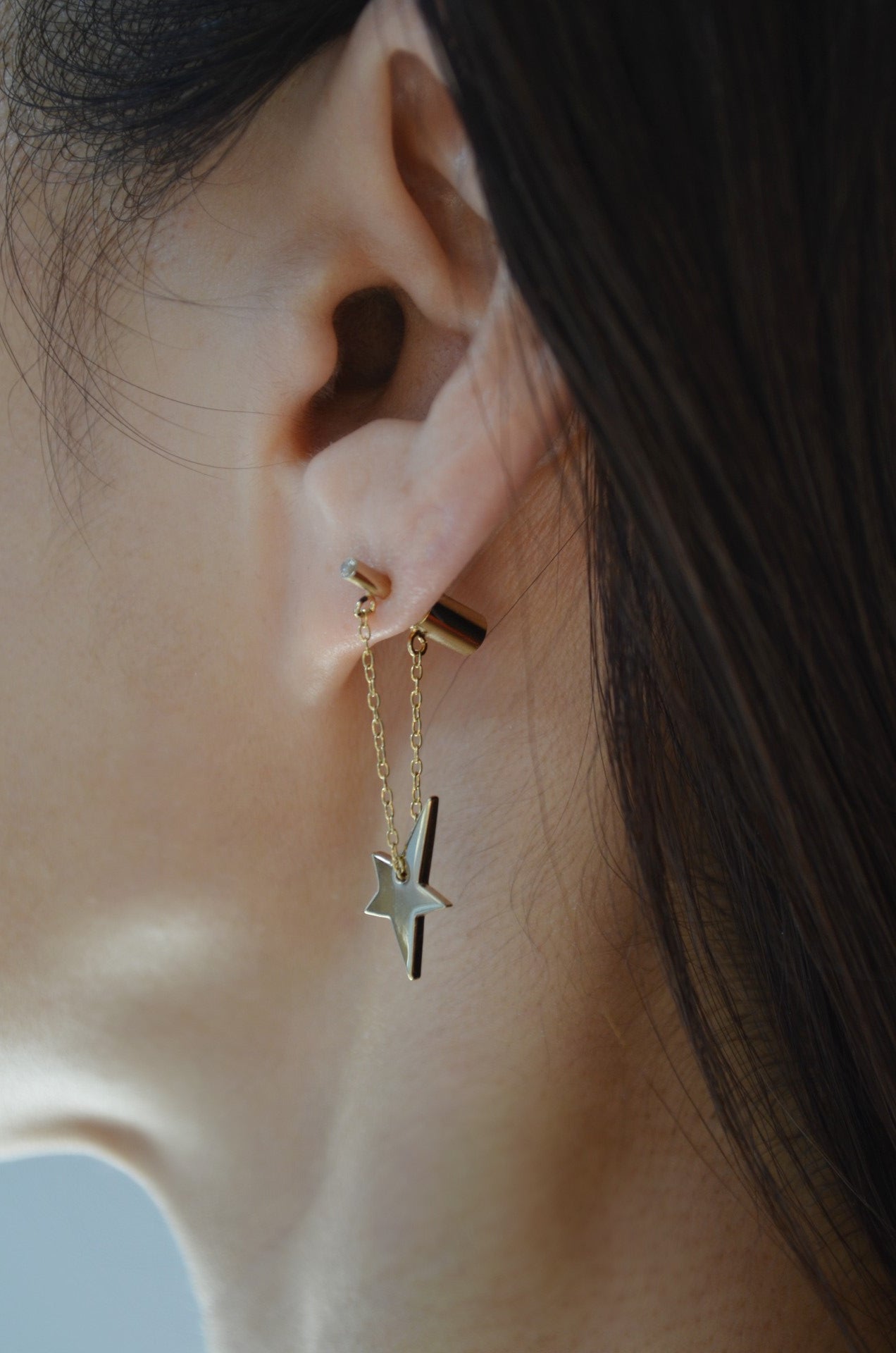 shine star pierce (cubic zirconia / K10 post / shine star)