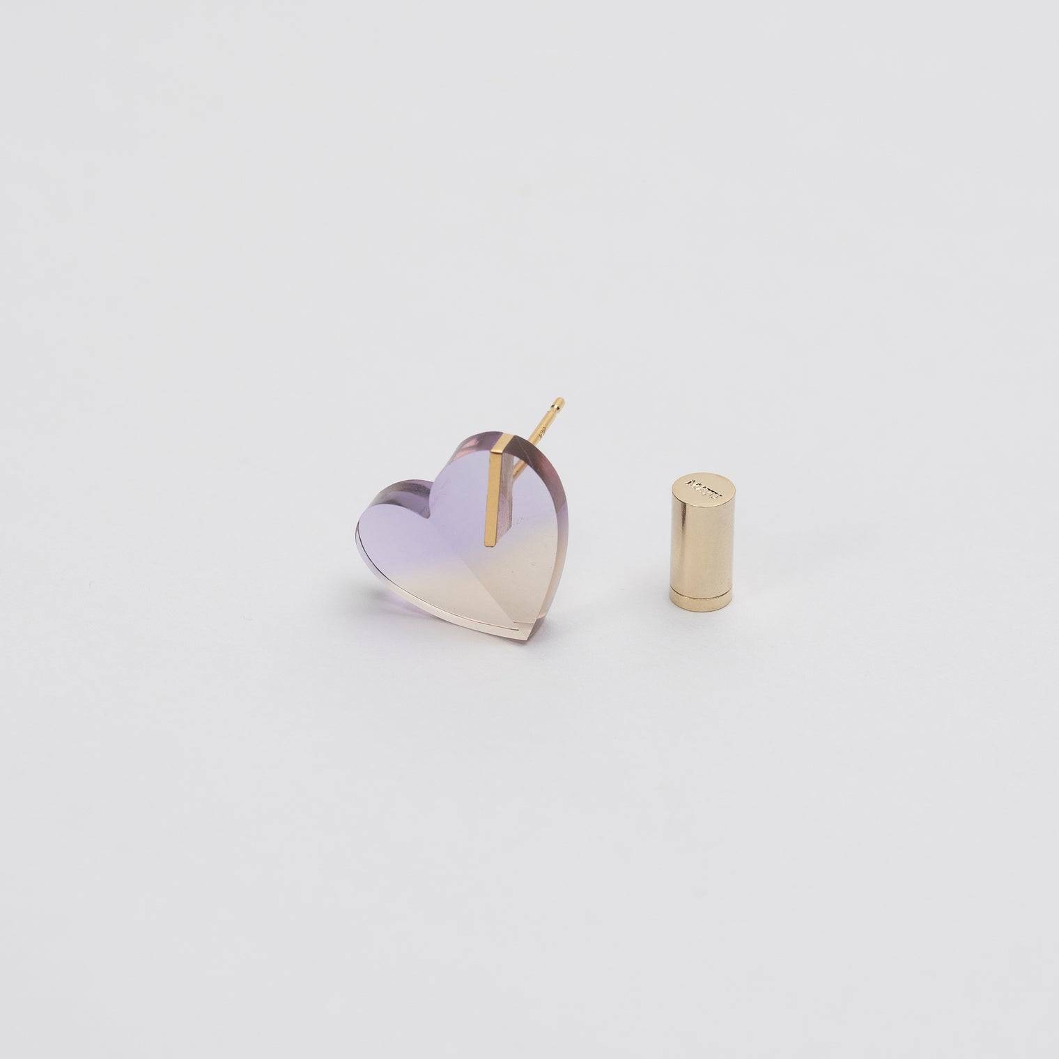 【 One of a kind 】Heart pierced earring (Ametrine / K10 post)