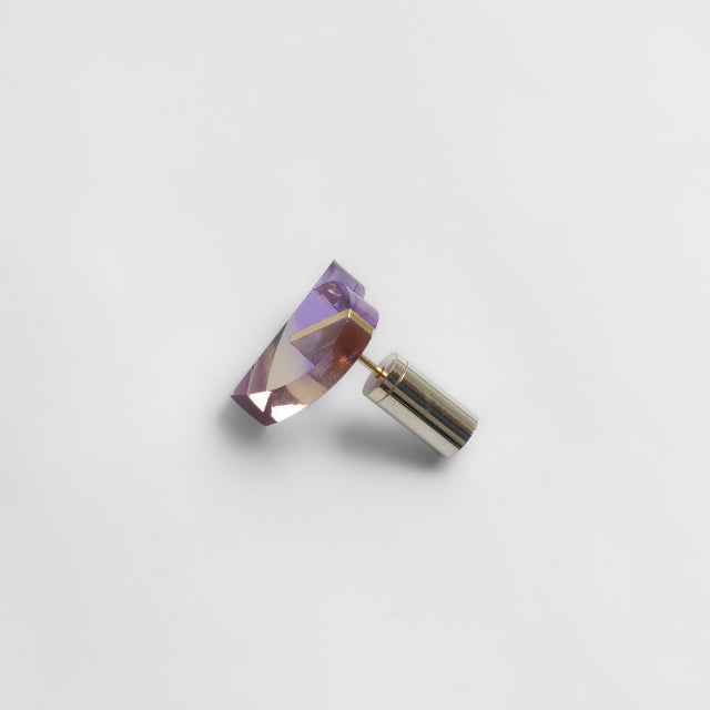 【 One of a kind 】Heart pierced earring (Ametrine / K10 post)