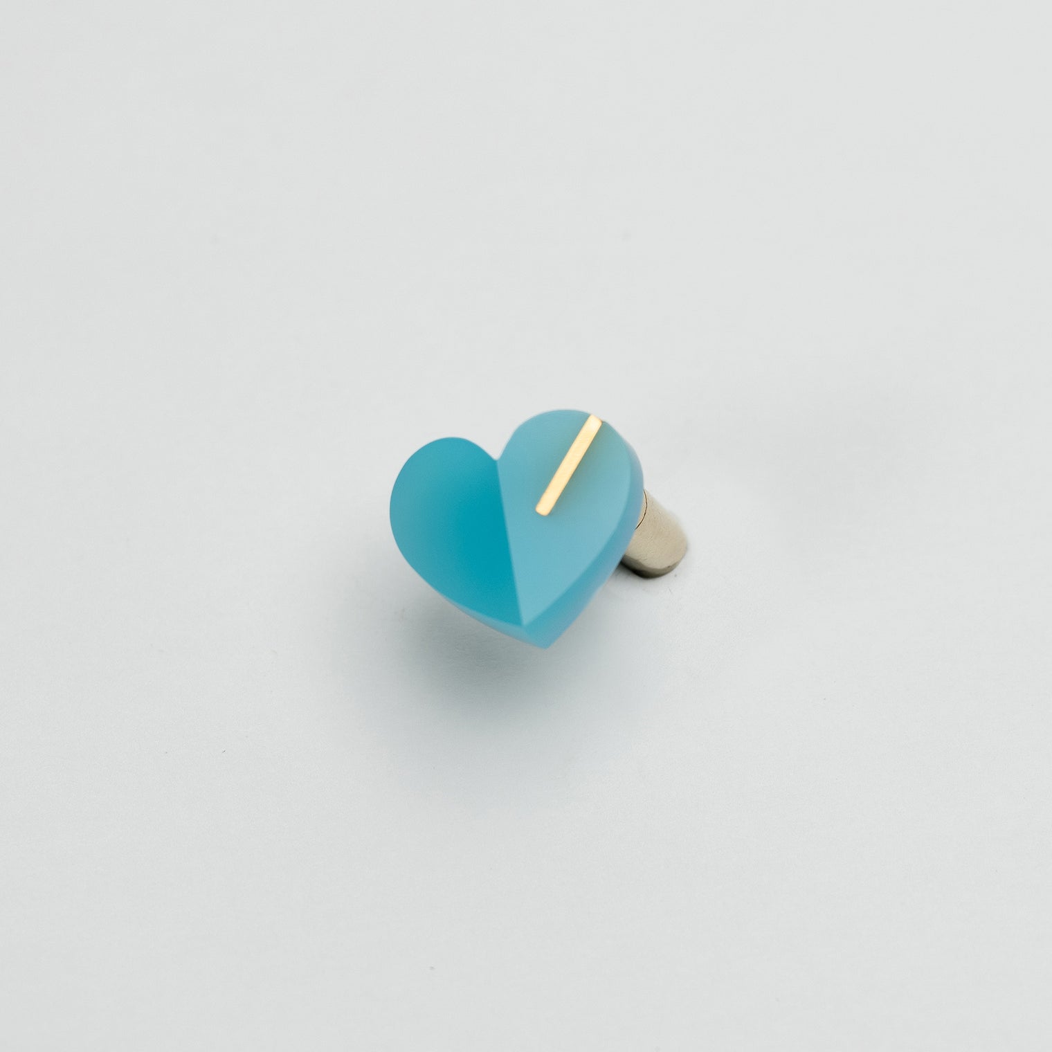 【 One of a kind 】Heart pierced earring (Sea blue chalcedony / K10 post)