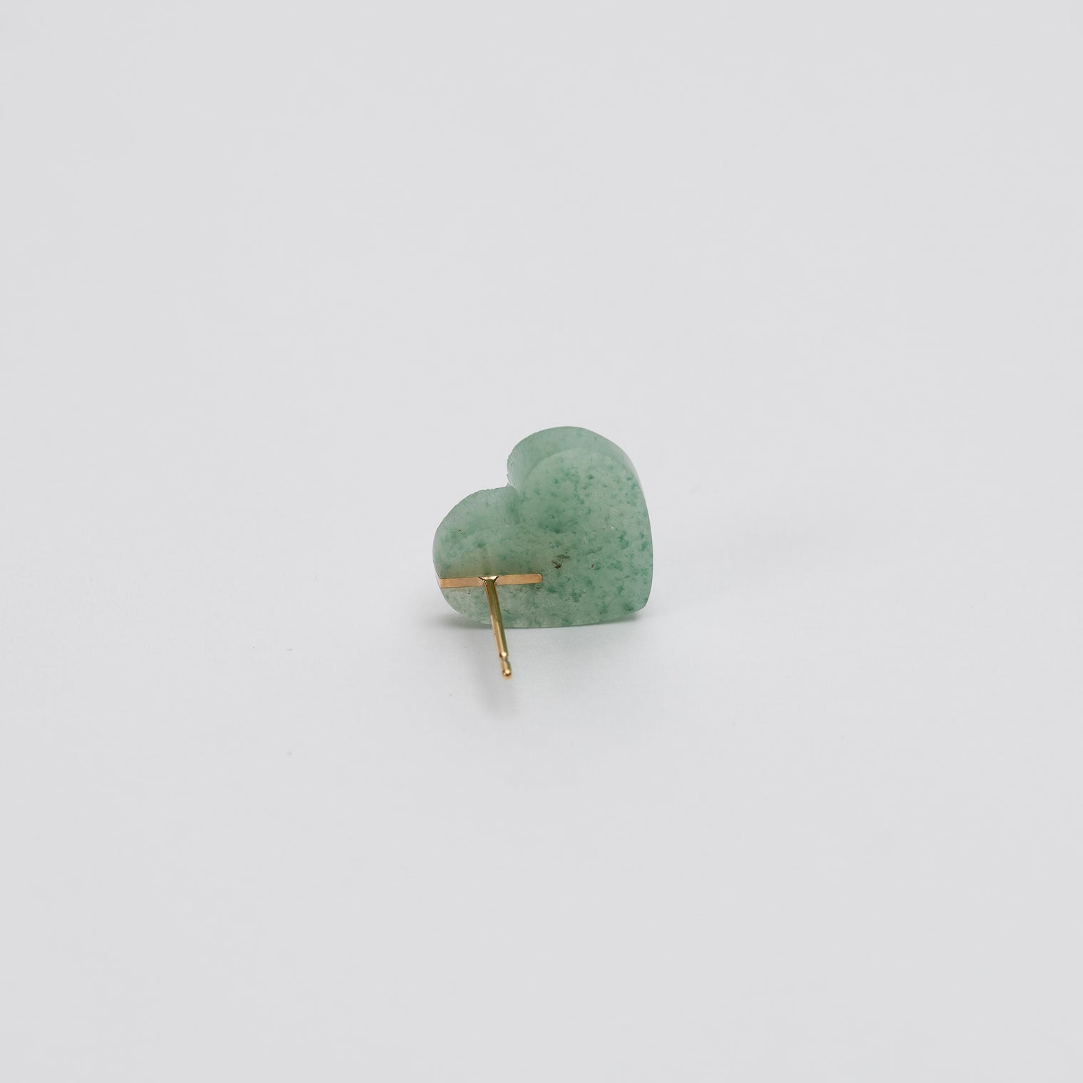 【 One of a kind 】Heart pierced earring (Green aventurine / K10 post)