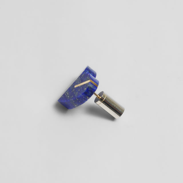 【 One of a kind 】Heart pierced earring (Lapis lazuli / K10 post)