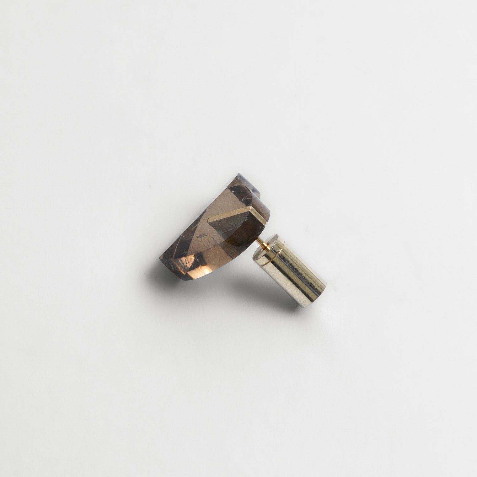 【 One of a kind 】Heart pierced earring (Smoky quartz / K10 post)