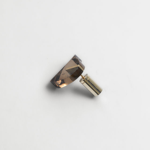 【 One of a kind 】Heart pierced earring (Smoky quartz / K10 post)