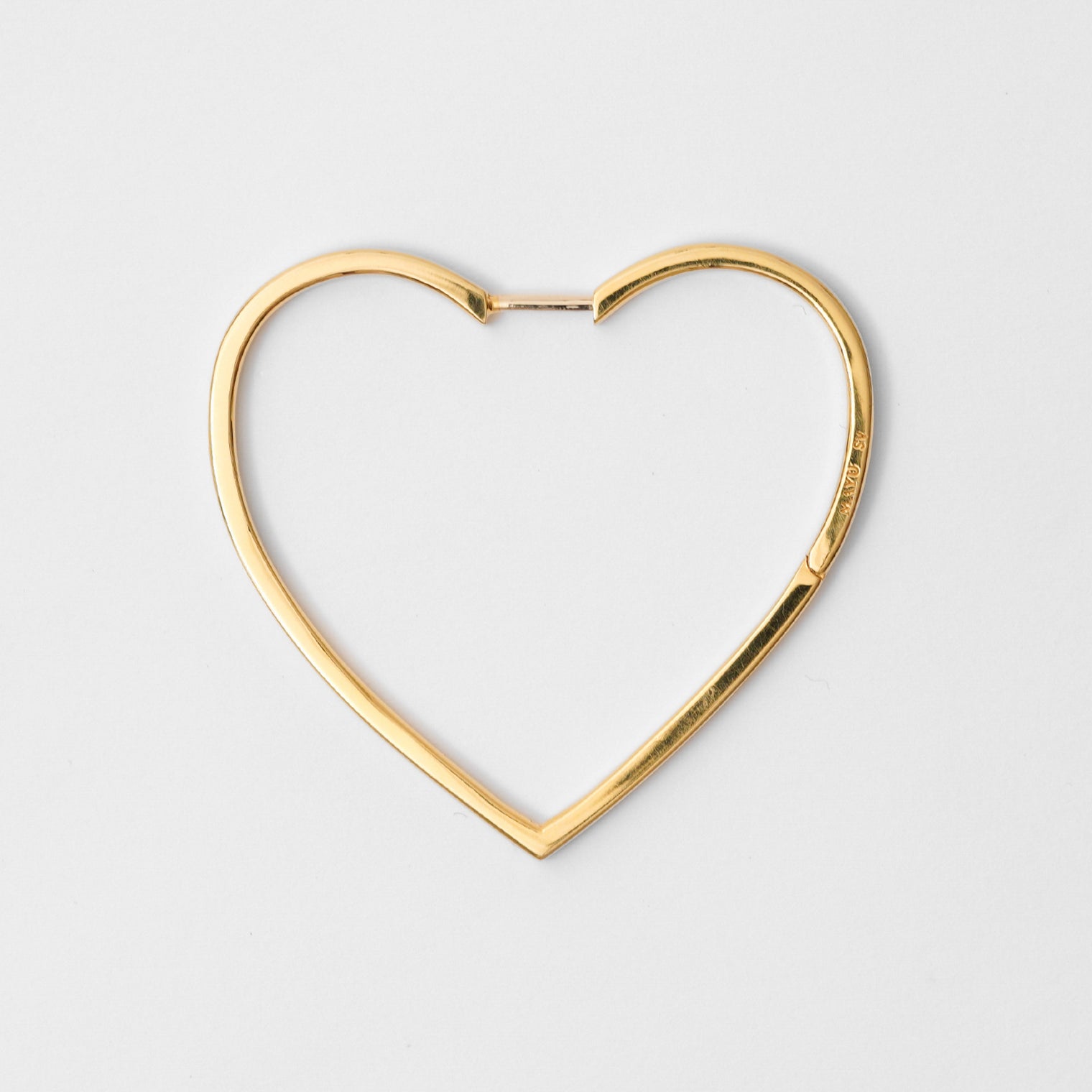 Hoop heart pierced earring ( large / gold)