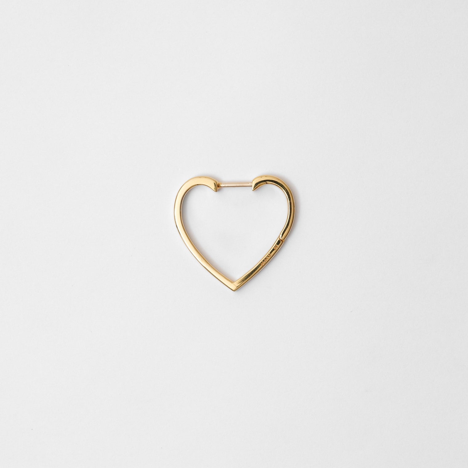 Hoop heart pierced earring (small / gold)
