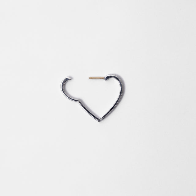 Hoop heart pierced earring (small / silver)