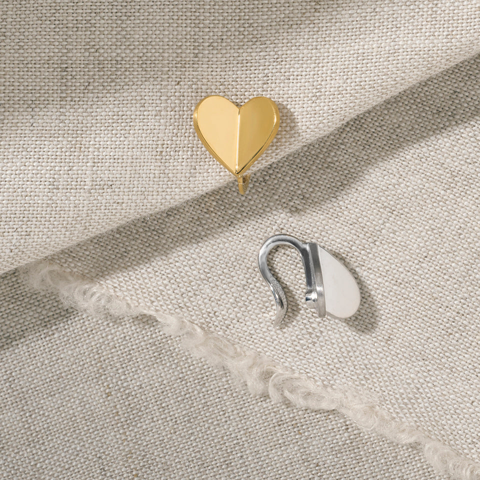 Small heart earring ( Silver )