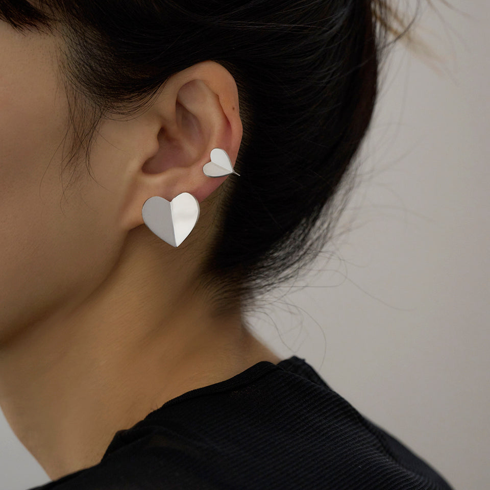 Small heart earring ( Silver )