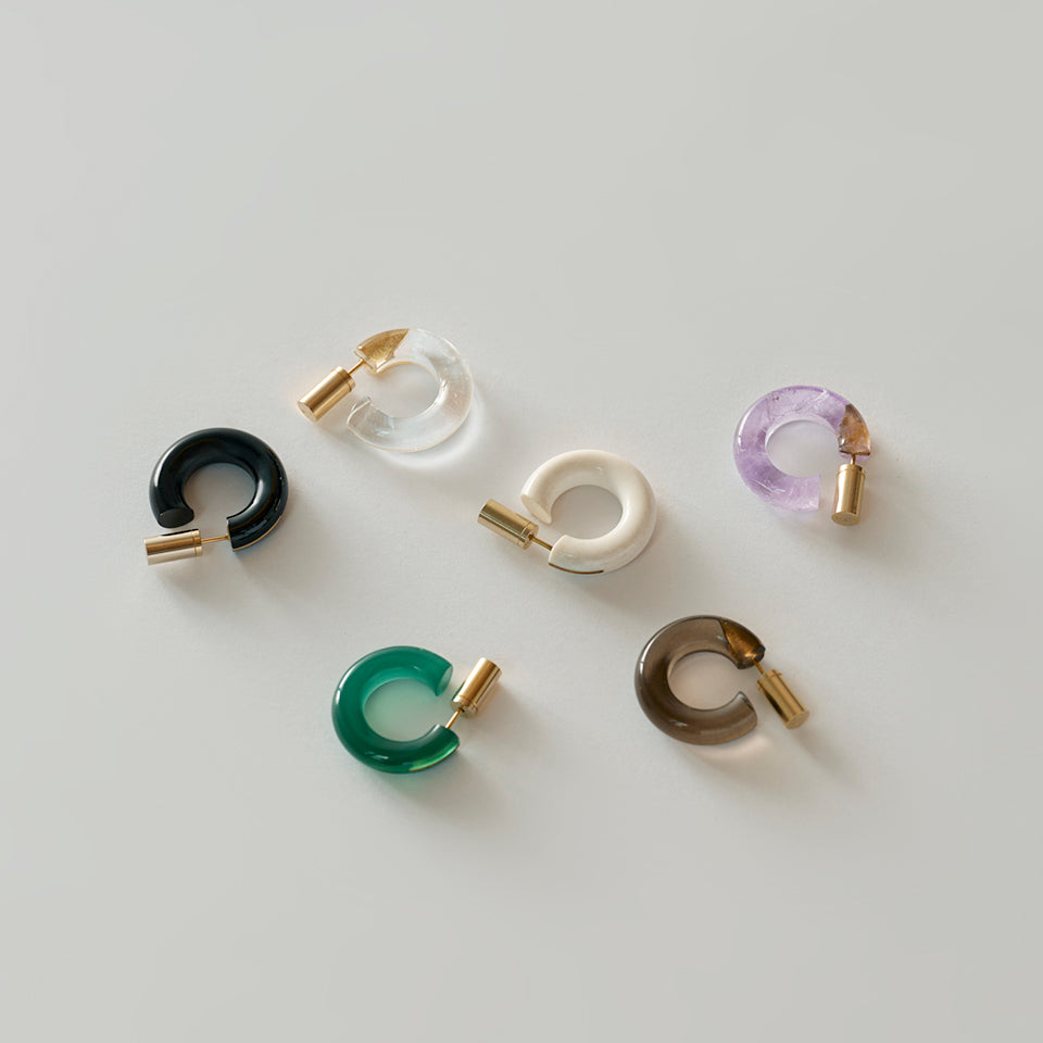 Hoop Pierced earring(Quartz/ K10 post)