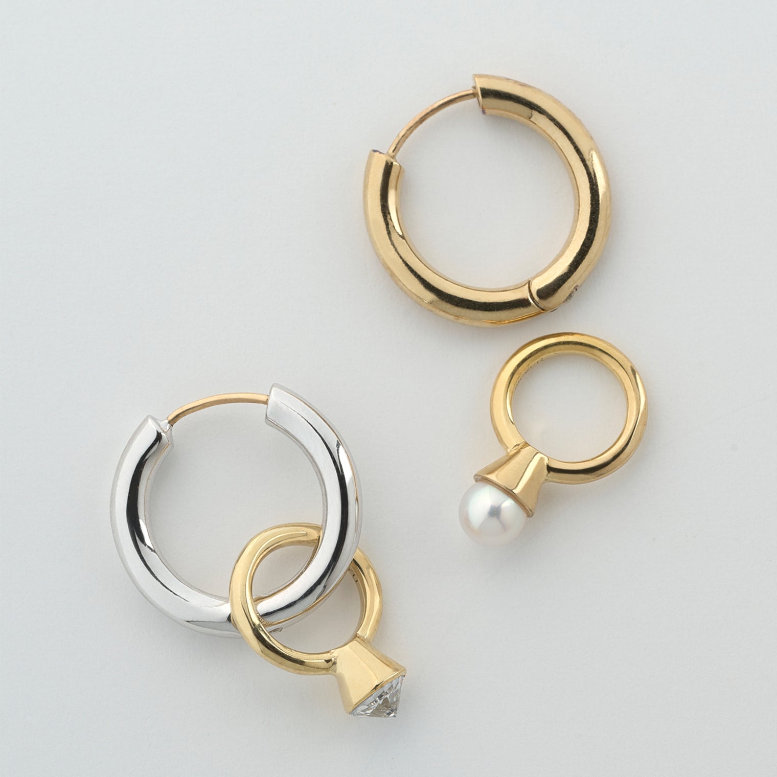 Baby ring charm / Hoop pierced earring