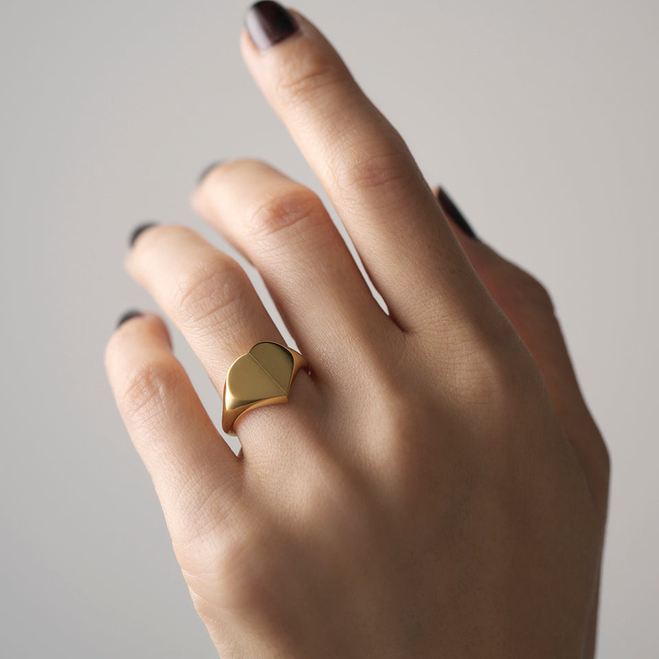 Heart signet ring ( gold )