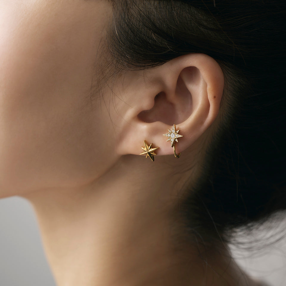 little star earring (gold / cubic zirconia)