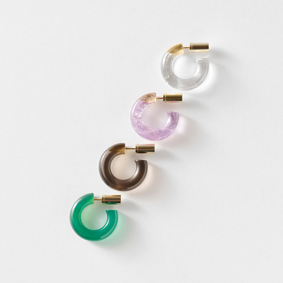 Hoop Pierced earring(Quartz/ K10 post)