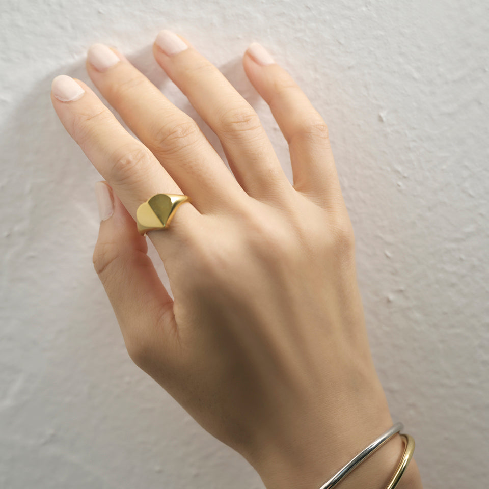 Heart signet ring ( gold )