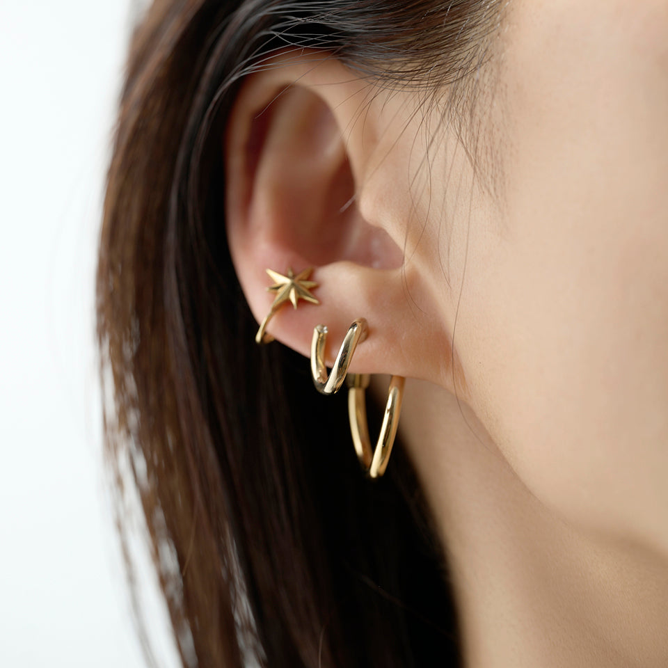 Gold line pierce(19㎜ line×30㎜ line/crystal glass/Gold)