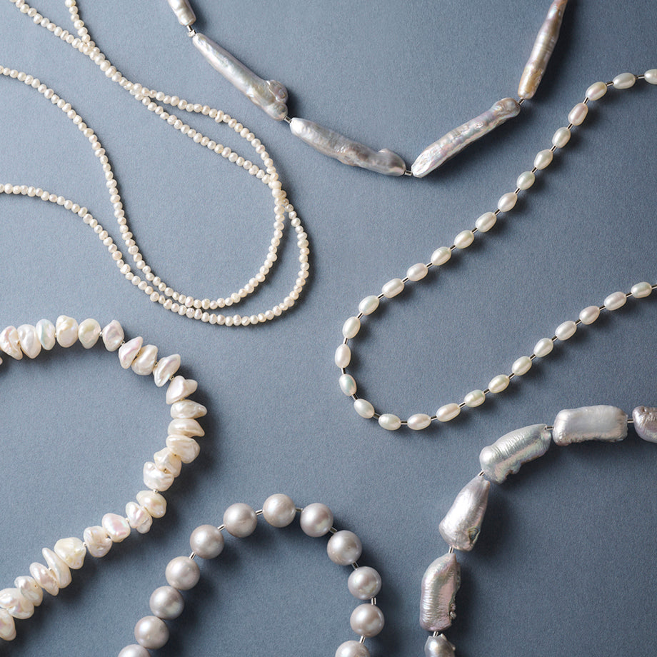 LIMITED COLLECTION 【Freshwater pearl ball chain necklace(baroque)】