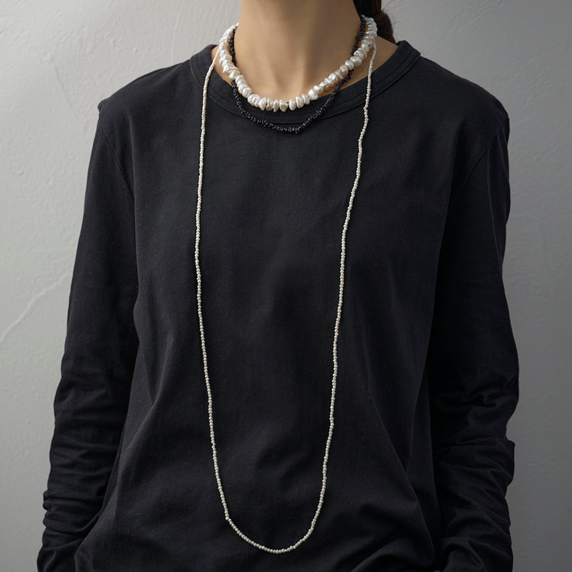 LIMITED COLLECTION 【Freshwater pearl ball chain necklace(baroque)】