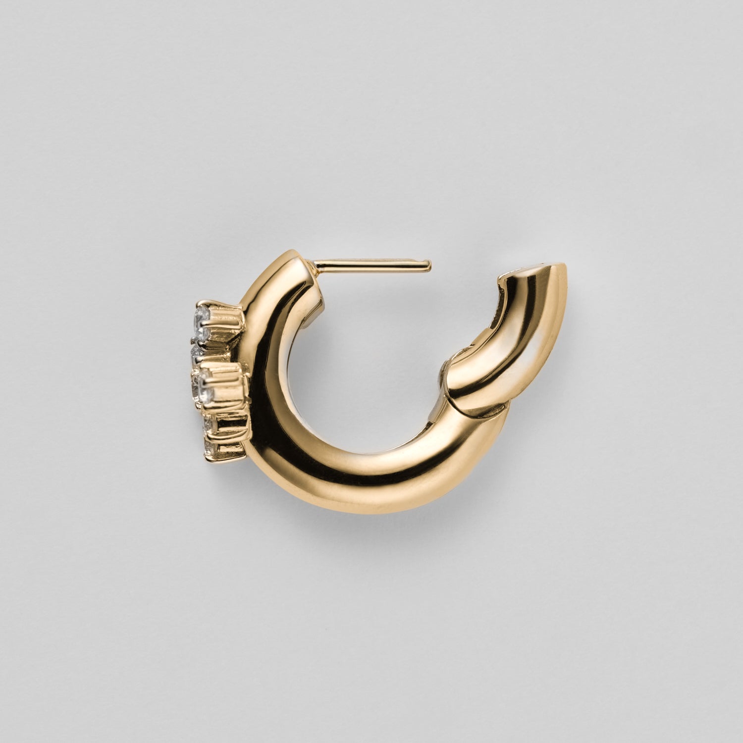 6 stones volumed hoop pierce