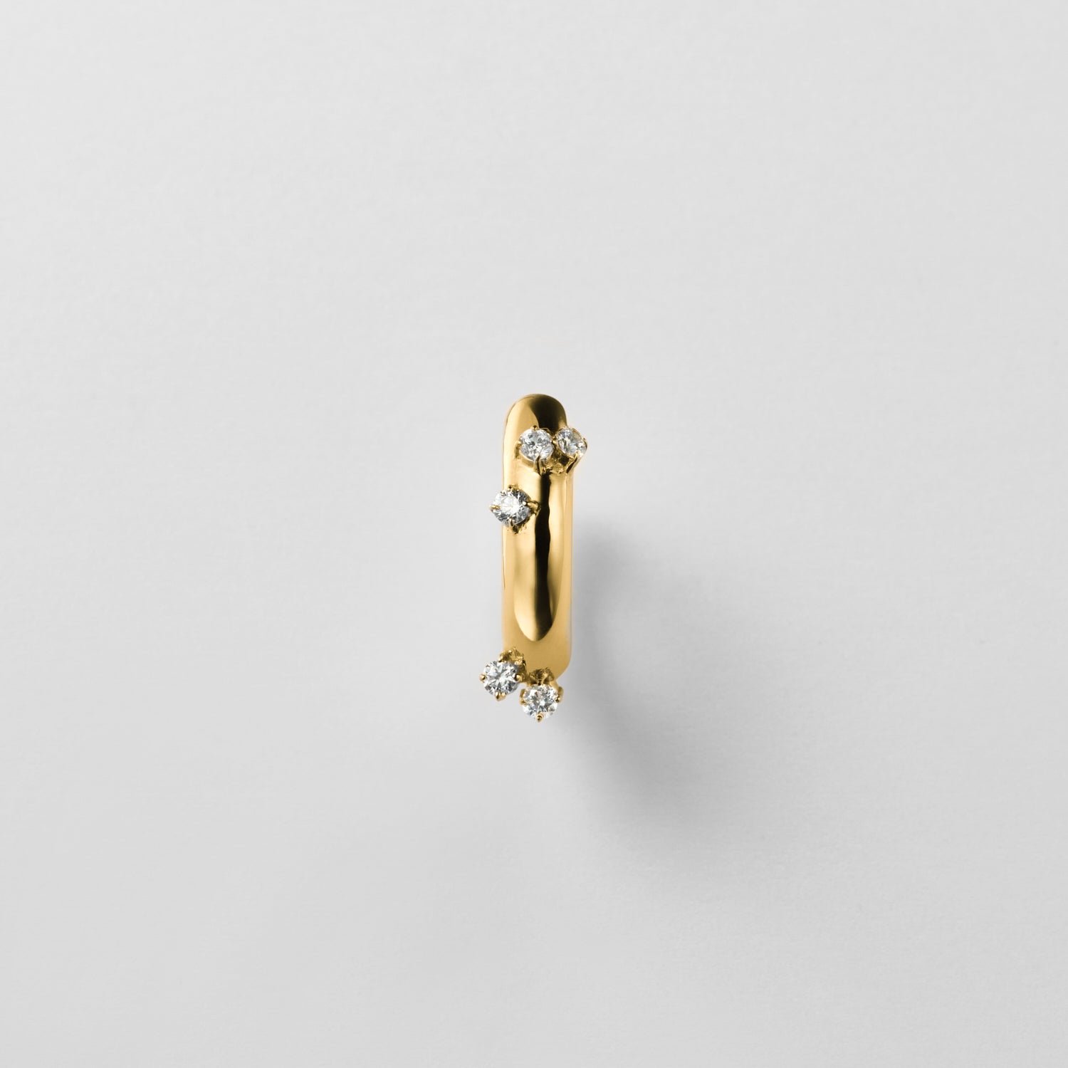 5 stones volumed hoop pierce