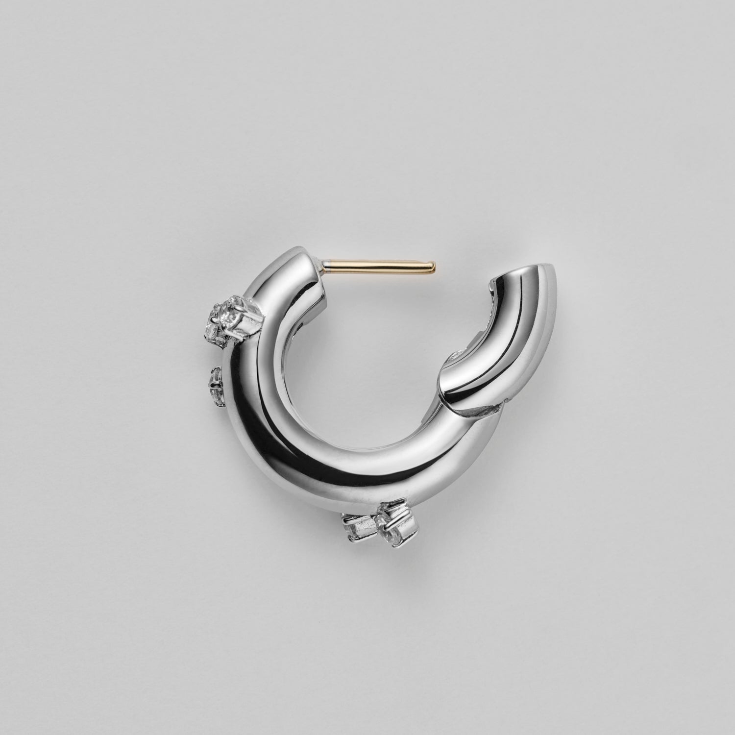 5 stones volumed hoop pierce