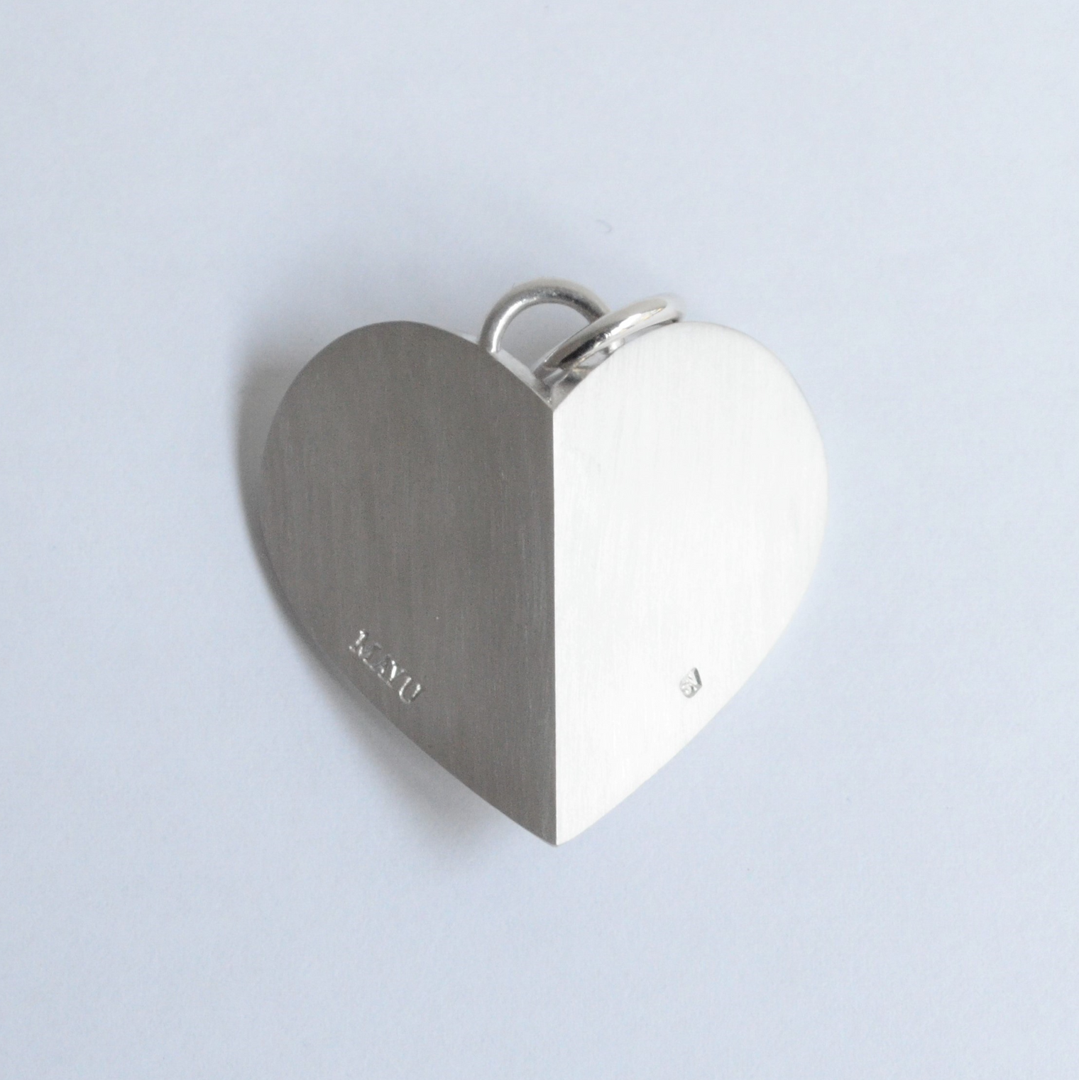 Cord necklace & Big heart charm(silver)