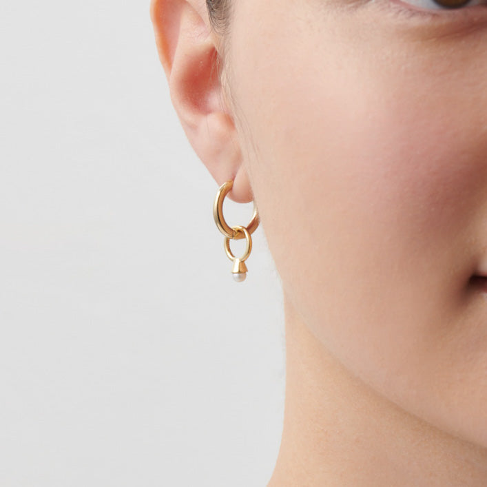 Baby ring charm / Hoop pierced earring