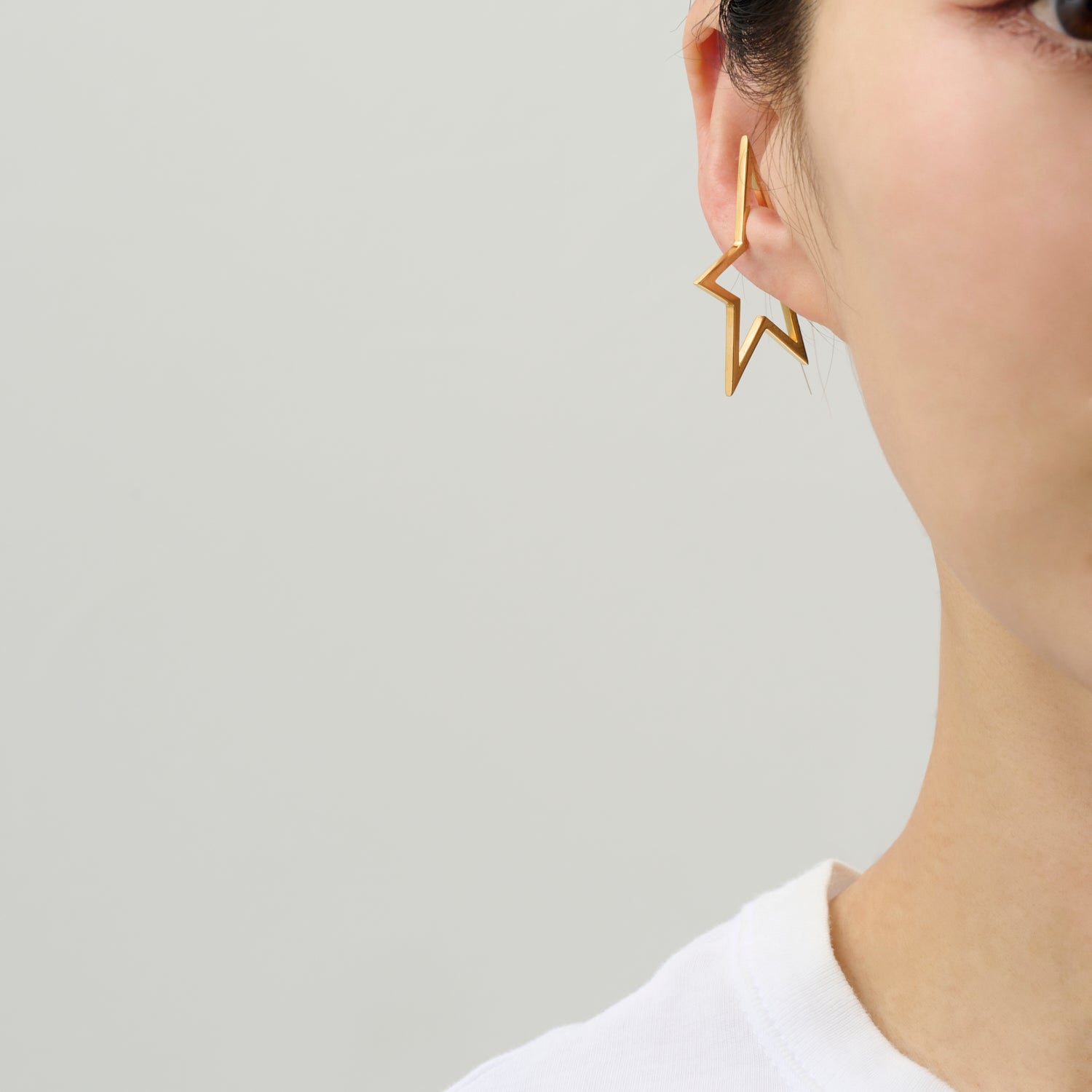 【New】Hoop star earcuff (Large/gold)