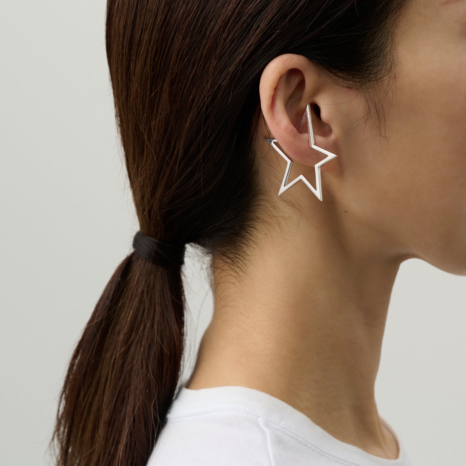 【New】Hoop star earcuff (Large/silver)