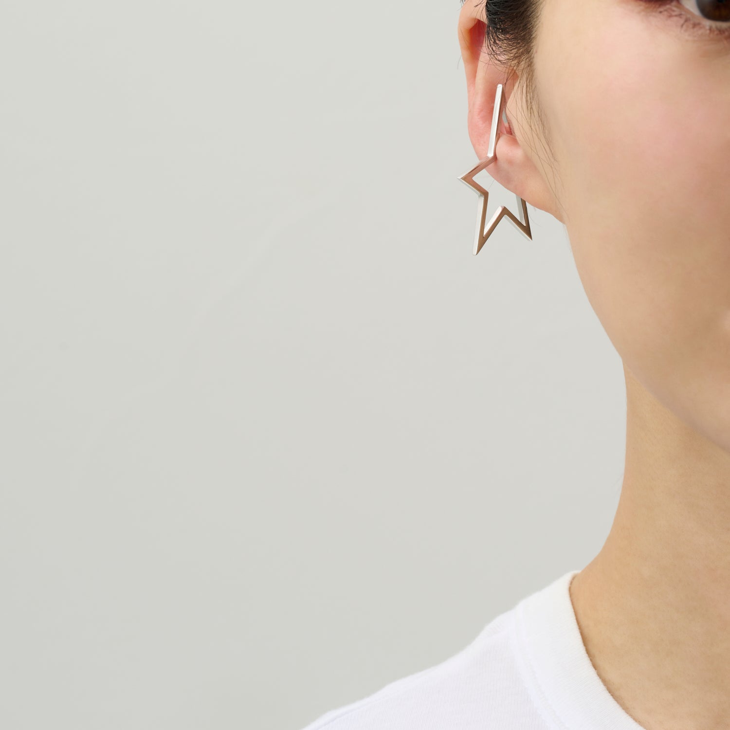 【New】Hoop star earcuff (Large/silver)