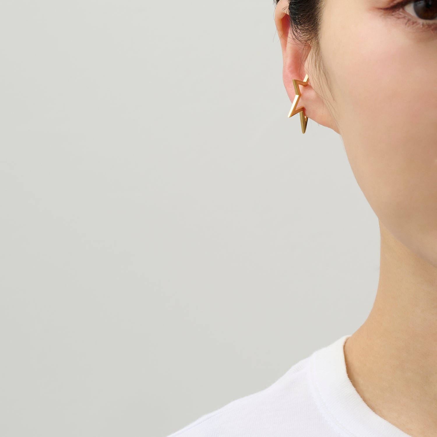 【New】Hoop star earcuff (middle/gold)
